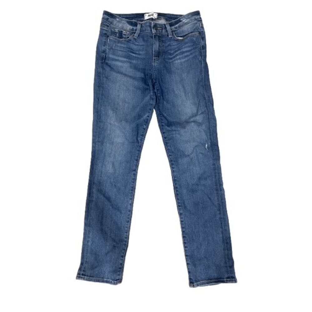 Women's Ankle Crop Straight Jeans in Medium Blue